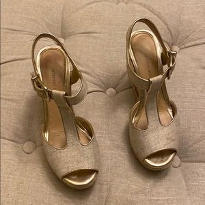 Linen and Gold Wedge